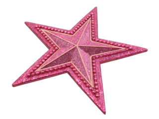 glitter-pink-star-weaponry-symbol-animal-- isolated on white background  png, ai generated