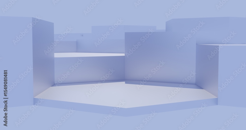 Poster 3d render abstract architecture background building geometric shape