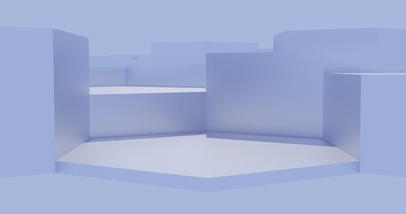 3d render abstract architecture background building geometric shape