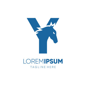 Letter Y Initial Horse Logo Design Vector Icon Graphic Emblem Symbol Image Illustration