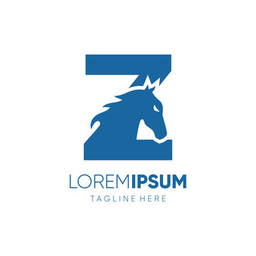 Letter Z Initial Horse Logo Design Vector Icon Graphic Emblem Symbol Image Illustration 