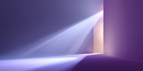 Abstract colorful light rays shining through a doorway creating vibrant atmospheric glow