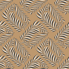 Trendy minimalist seamless botanical pattern with abstract creative hand drawn composition
