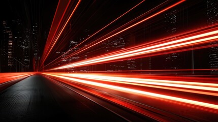 Fototapeta premium Dynamic light trails capture motion urban cityscape digital art nighttime low angle modern technology visuals