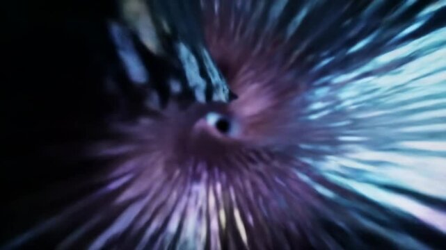 Animated iridescent hypersurface twisting in multidimensional space, seamless orbit