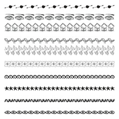 Ornamental Vector Border Set for Decoration. © Siratgallery