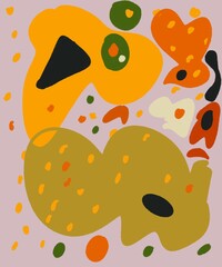 Hand drawing illustration shape abstract background