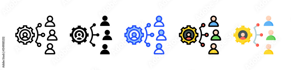 Poster coordination icon collection with multiple styles