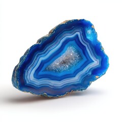 Blue Agate Slice Natural Stone Texture Background