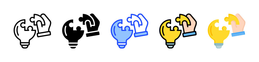 Fototapeta premium Problem Solving Icon Collection With Multiple Styles