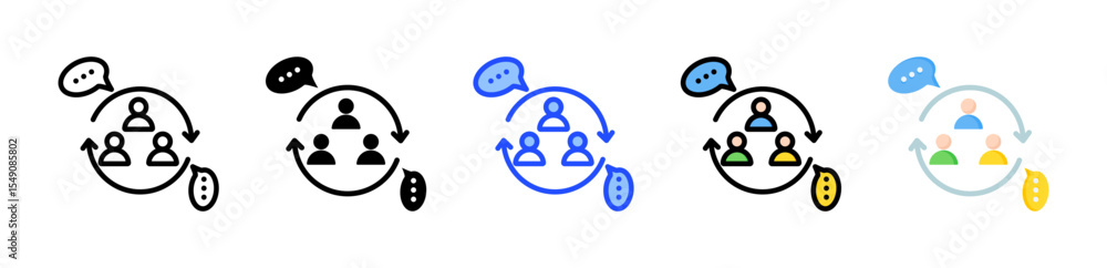 Poster feedback icon collection with multiple styles