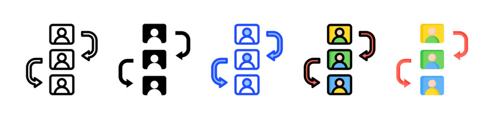 Workflow Icon Collection With Multiple Styles