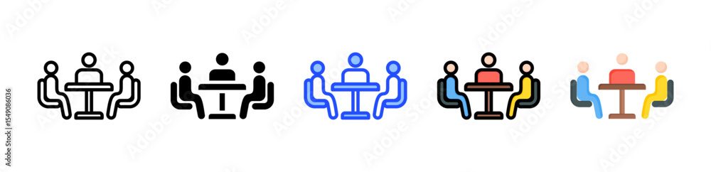 Poster mediation icon collection with multiple styles