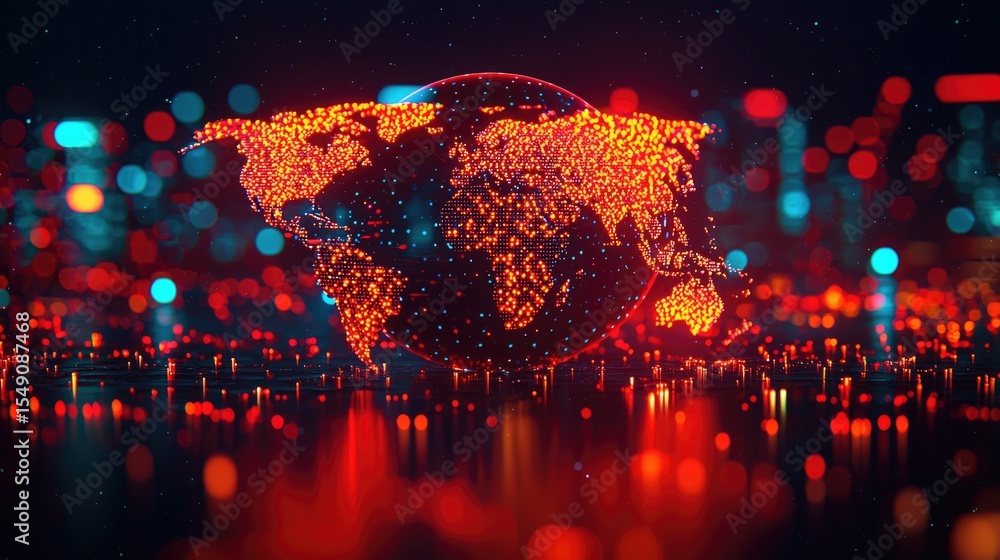 Poster global connectivity through data visualization a stunning glimpse of the digital world