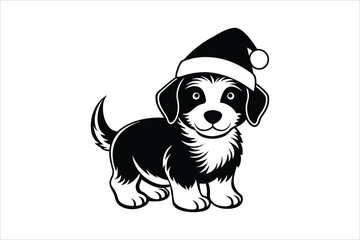 Cute puppy silhouette vector illustration