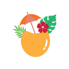 Summer coconut element vector illustration icon