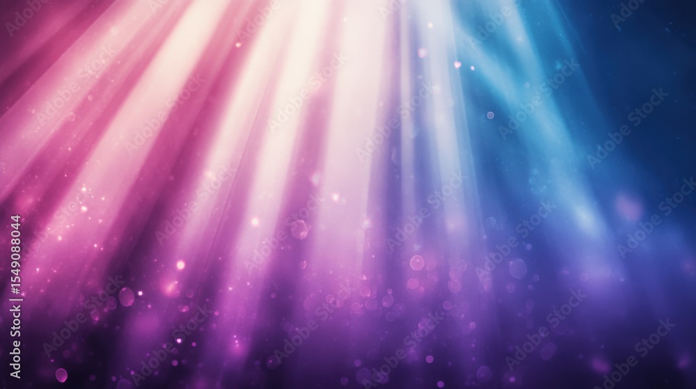 Poster Vibrant colorful light beams shining through dark background creating an abstract