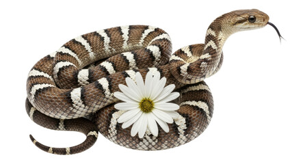 Isolated Snake with Daisy