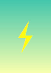 Lightning Bolt Icon A vibrant yellow lightning bolt symbol on a gradient teal and yellow background.  This icon represents speed, power, and energy.