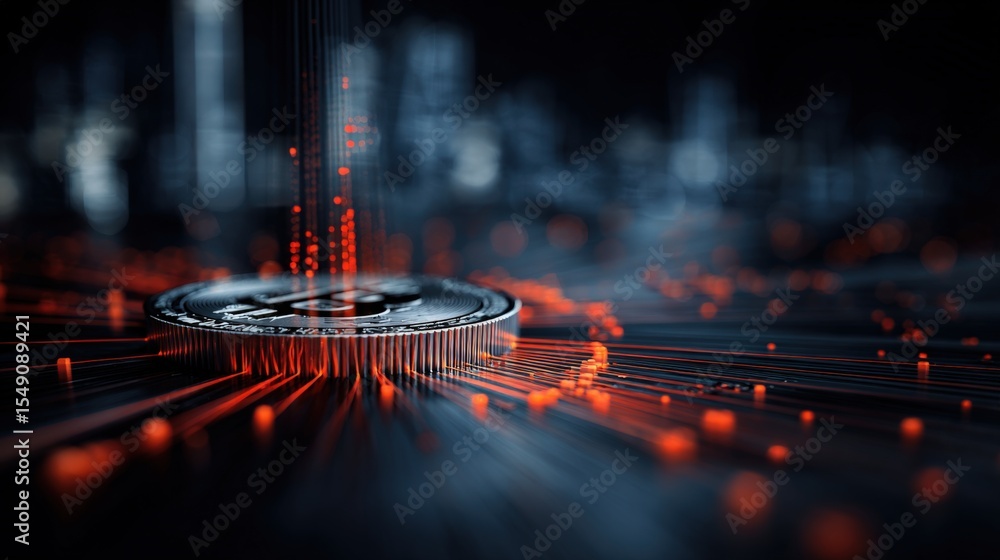 Aufkleber Ultra Modern Digital Interface Background with LED Lights and Technological Elements