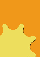 Abstract Splatter A captivating abstract illustration featuring a vibrant yellow splatter against a striking orange background, the art piece radiates a sense of dynamic energy and creativity.