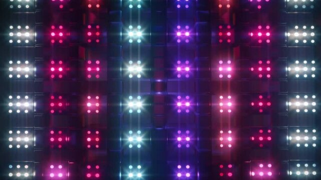Dynamic Grid of Square Lights &ndash; On-Off Animation with Alternating Patterns