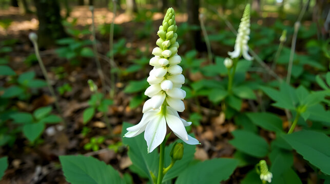 White turtlehead wildflower at Bunker Hill Woods Forest Preserve in Chicago