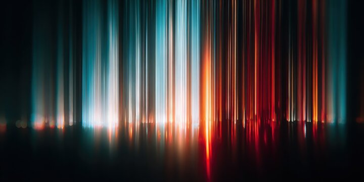 Long Exposure Light Trails Creating Vibrant Color Spectrum in Abstract Scene