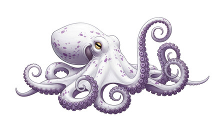 Isolated White Octopus
