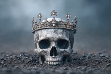 Skull with Royal Crown in Ashes