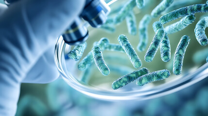 Microscopic View of Bacteria Under a Microscope