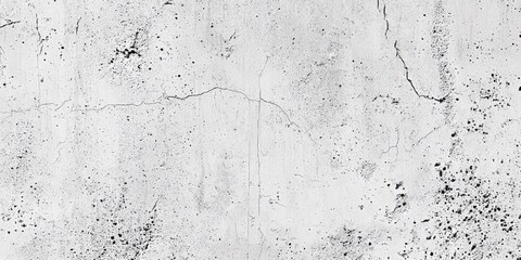 Fototapeta premium White concrete wall surface with cracks and black speckles in close-up detail