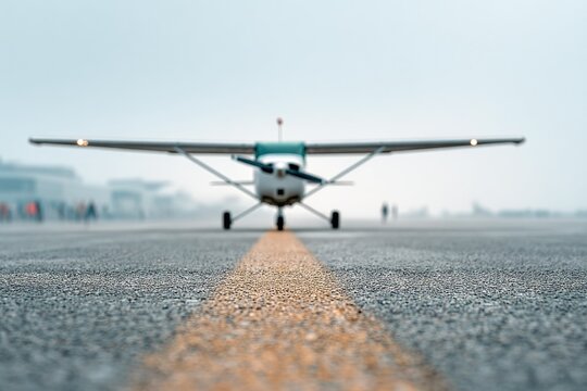 Small Airplane on Runway