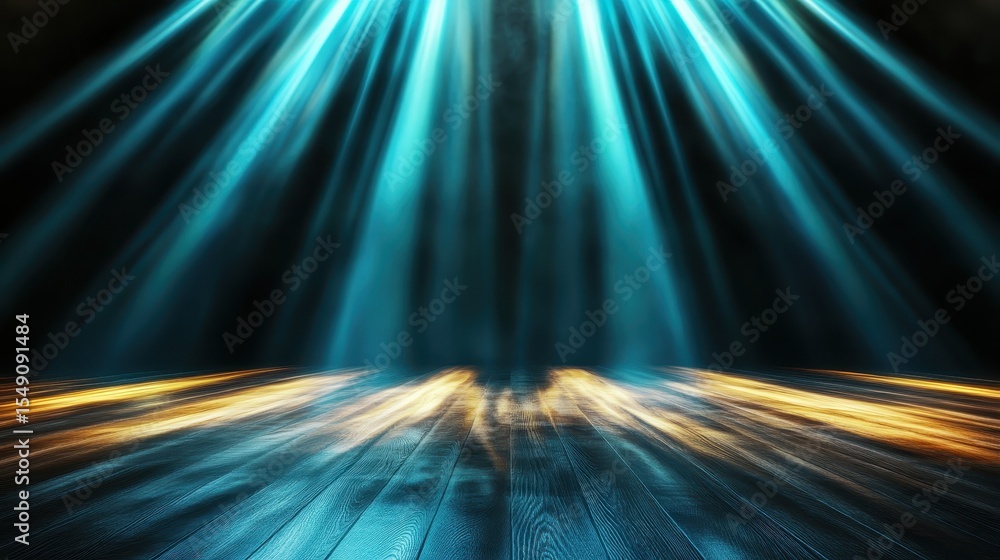 Poster a stunning abstract image showcasing dramatic light rays piercing through darkness, creating a mesme
