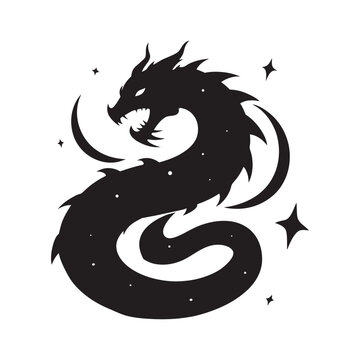 Tiamat Dragon Serpent Chaos Silhouette
