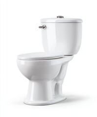 Modern white low profile toilet fixture with sleek design and standard features