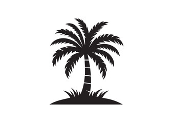 Obraz premium Palm Tree of Silhouette black vector Illustration