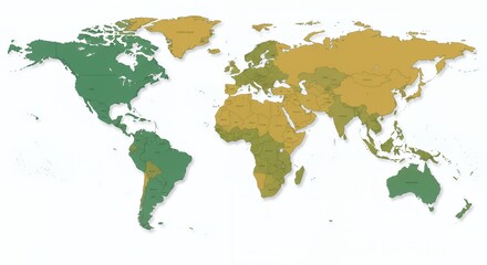 Global Map: A Two-Tone Division of Countries by an Unidentified Criterion