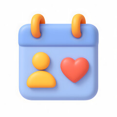 3D Friendship Day Calendar Icon on a White Background