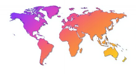 Obraz premium Vibrant Gradient World Map: A Stunning Visual Representation of Global Connectivity