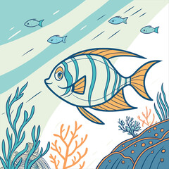 Naklejka premium Sea food artwork. Canned fish artwork. Sardines fish artwork for t shirt print, poster, sticker fish vector