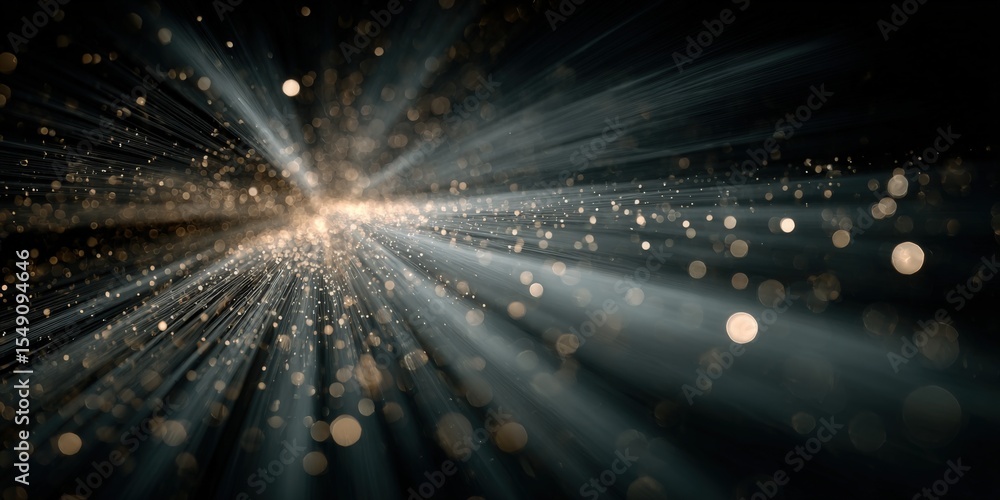 Poster Dynamic Light Burst with Particles and Radiant Energy Explosion Effect in Motion