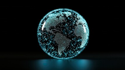 Planet earth rotating in space with futuristic network connections, representing global communication and technology