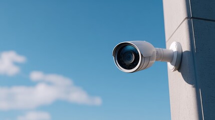 CCTV surveillance camera mounted on building exterior for security monito