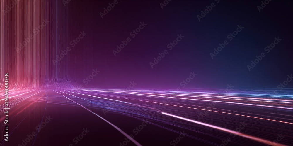 Poster long exposure light trails in motion creating vibrant abstract glowing streaks