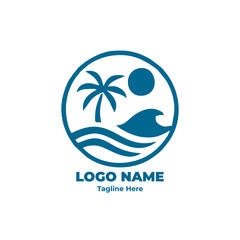 Travel logo vector and business brand identity for tourism company, airplane and vacation symbol, minimalist destination icon for trip agency logo and holiday branding