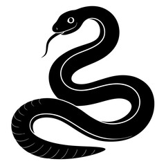 vector illustration of a black snake