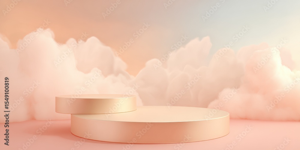 Aufkleber serene sky scene with soft pink clouds and pastel hues in the background
