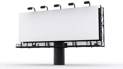 Obraz premium Large empty outdoor billboard structure with metal frame and lights in open space