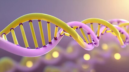 Detailed depiction of a DNA strand. - Powered by Adobe